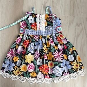 Matilda Jane Multicolor Floral Dress with Lace